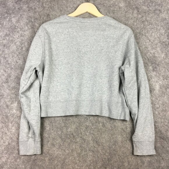 Nike Sweater M Womens Cropped Sweatshirt Cross Stitch Grannycore Athleisure Gray - Picture 8 of 9